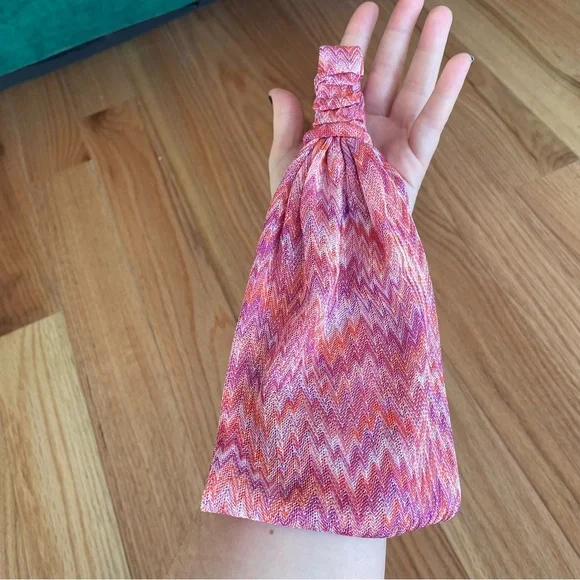 Missoni Pink Orange Zigzag Chevron Stretch Knit Wide Headband EUC One Size - Picture 8 of 9